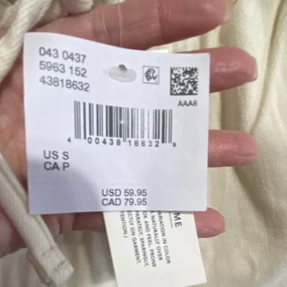 AE cozy, dreamy, drape, low rise, ultra wide leg, jean - Ivory Size S NWT - Picture 3 of 11